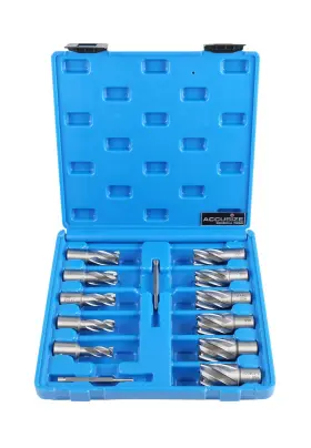 Accusize Industrial Tools 637665775969 13 Pc 7/16ftft To 1-1/16ftft Hss Annular Cutters 1ftft C