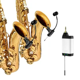 Acemic 797417770441 Dual Uhf Saxophone Wireless Sax Microphone Instrument Condenser Pick Up C