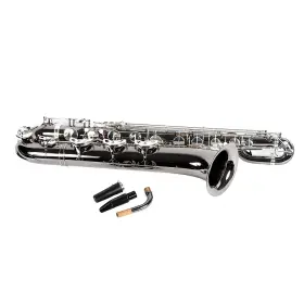 Abs-550 Allora 197881361242 Paris Baritone Sax Black Nickel Body Silver Keys Ob