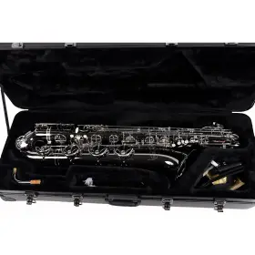 Abs-550 Allora 197881361259 Paris Baritone Sax Black Nickel Body Silver Keys Ob