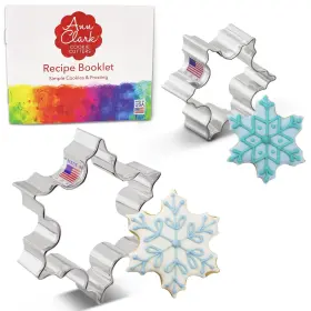A6-104 Ann Clark Cookie Cutters Christmas Snowflake 2-pc Set Made In Usa By 2.5 Inch 3