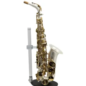 As4248sq Antigua Winds Model Ftpowerbellft Alto Saxophone - Satin Silver/gold Keys