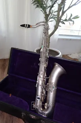 C.1925 Buescher 192604 Vintage True Tone Tenor Saxophone Silver Finish Plays Great