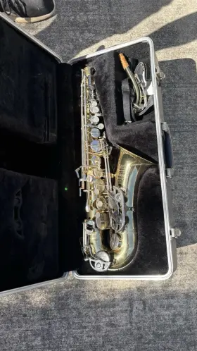 780662 Buescher Aristocrat Baritone Saxophone Brass Gold Eb Lacquered With Case And Neck
