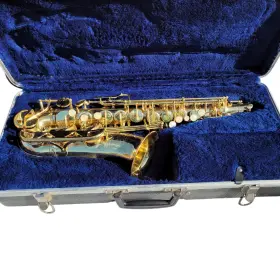 176385 C.g. Conn Gold Alto Saxophone With Reeds Neck Case And More
