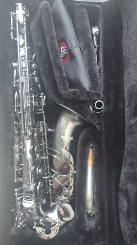 149376 Cannonball Big Bell Stone Series Alto Saxophone Black Matte Eb With Case
