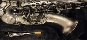 180879 Cannonball Raven Tenor Saxophone Matte Silver Bb Hand Engraved With Case And Neck