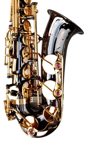 H8226 Cecilio Black Nickel And Gold Alto Sax With Yamaha 4c Mpc.& New Gig Bag - Very Nice