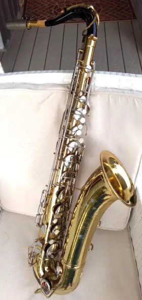 682097 Conn Vint. Ft57 Inch Shooting Stars 16m Tenor Sax With Replaced Neck And Gold Metal 7 Mpc
