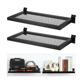 Sr3071 Coume 2 Pack Slatwall Shelf Metal 23.6 X 11.8 Inch Display Rack Wall