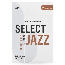 Orrs10asx2h Daddario Woodwinds Dftaddario Select Jazz Alto Saxophone Unfiled Organic Reed Box Of 10 2h
