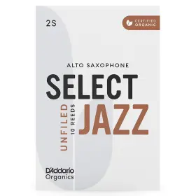 Orrs10asx2s Daddario Woodwinds Dftaddario Select Jazz Alto Saxophone Unfiled Organic Reed Box Of 10 2s