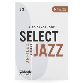 Daddario Woodwinds Orrs10asx3s Dftaddario Select Jazz Alto Saxophone Unfiled Organic Reed Box Of 10 3s