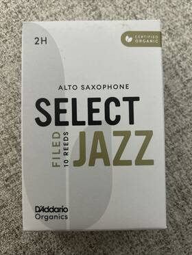 Daddario Woodwinds Rsf10asx2h Dftaddario Organics Select Jazz Filed Alto Sax 10 Reeds Strength 2 Hard