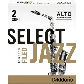 Rsf10asx2s Daddario Woodwinds Dftaddario Select Jazz Filed Alto Sax Reeds Strength 2 Soft Box Of 10