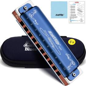 East Top T008k-bl-f# Diatonic Harmonica Key Of F# 10 Holes 20 Tones 008k Diato... Fast Ship