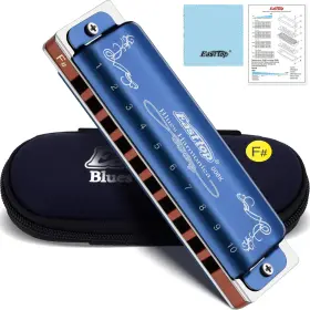 T008k-bl-f East Top T008k-bl-f# Diatonic Harmonica Key Of F# 10 Holes 20 Tones 008k Diato... Fast Ship