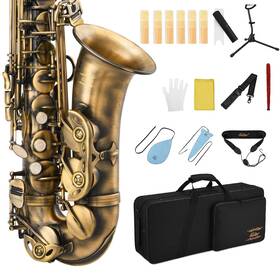 Eastar 747356963978 Alto Saxophone Antique Finish Bronze Vintage Sax Eb E-flat Student Beginner F