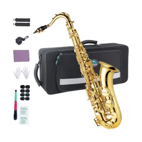 Eastrock 714453965006 Tenor Saxophone Golden B Flat Sax Professional