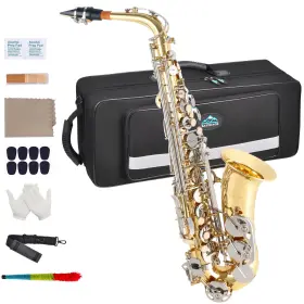 Eastrock 746362451417 Alto Saxophone E Flat Antique Finished Sax Full Kit For Students Beg