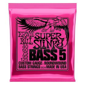 Ernie Ball P02824 5-string Super Slinky Nickel Wound Bass Guitar Strings 40-125 Gau