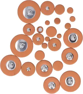 Eujgoovb57o4dg0kr598-11 Eujgoov 26pcs Saxophone Pads Brown Sheepskin Sound Hole Resonator Sax Gasket Wi
