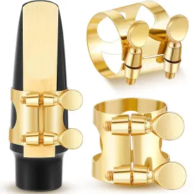 Lee-fiada-18 Fiada 2 Pcs Alto Sax Ligature Saxophone Gold Mouthpiec