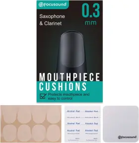 Focusound 744759483546 Saxophone And Clarinet Mouthpiece Cushions Thin 0.3mm Clear 8-pack
