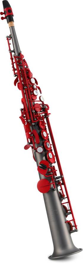 Growling Sax G2-usrl Red Lava Gen 2 Soprano Saxophone - Black With Keys