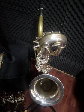 Henri Selmer Paris N.319820 Rare 1981 Baritone Sax Silver Plated Low A With 2 Necks And Case