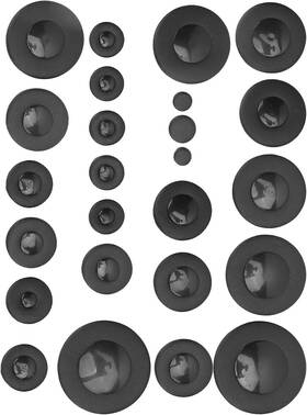 Herchr Herchrgtu9me26qy-11 25pcs Alto Saxophone Leather Pads Set - Replacement For Sax Black