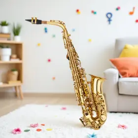 Jt-26408580 Juhomiee Eb Alto Beginner / Student Saxophone Kit - Brass Body Golden E-flat Sax