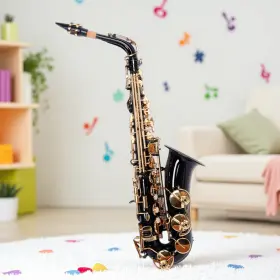 Jt-68095818 Juhomiee Eb Alto Beginner Saxophone Kit - Brass Body Pearl Keys Black Finish E Flat Sax