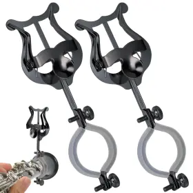 Kitanis 712142586990 Clarinet Lyre 2 Pack Black Holder For Marching Band 6.02inch Cl