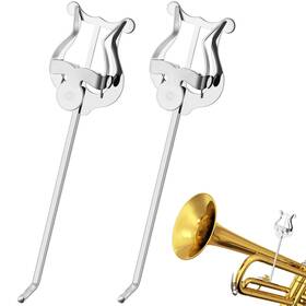 Kitanis 713079826951 Trumpet Lyre 2 Pack Silver Mellophone For Marching Band With Bent Stem 7