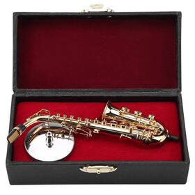 Maxmartt Max0915-hl-428 Alto Saxophone Miniature Replica With Stand And Case Gold Pla