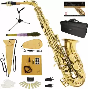Mendini 847848049798 By Cecilio Alto Saxophone E Flat Saxophones With Case Mouthpiece - Gold