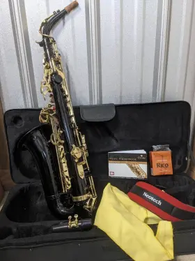 Hs21091365 Mendini By Cecilio Eb Alto Saxophone Mas-bk - Case Mouthpiece Blk/gld