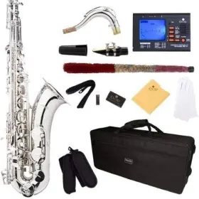 Mtsn92d Mendini Cecilio Mts-n B Flat Tenor Saxophone - Nickel