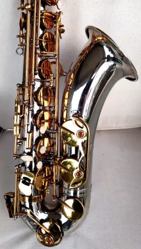 275137 Monique Deep Nickel Silver/gold Tenor Sax With Selmer Case And Rico B3 Mpc.-very Good
