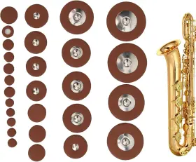 Natudeco4gzqd30sk2 Natudeco 28pcs Saxophone Pads Multiple Sizes Sheepskin Material Pad Replacemen