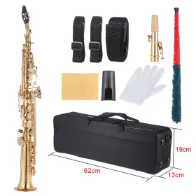 Sdss-2003 Noenname Null Golden Brass Bb Soprano Saxophone With Natural Key Carve And Carrying Case