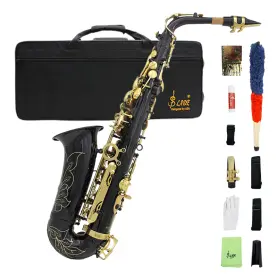 Ntud 080541932008 Professional Alto Soprano Saxophone Brass Gold Lacquered Eb Sax Woodwind Set
