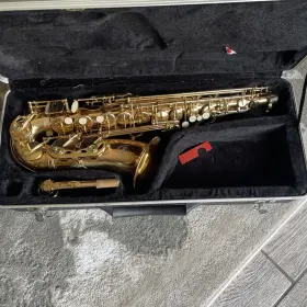 6002g Opus Professional Gold Bb Soprano Saxophone Curved Sax High F# With Hard Case