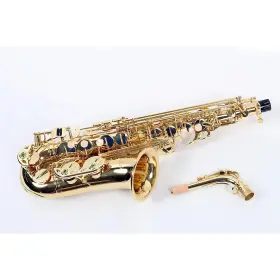 19788118393 Prelude By Conn-selmer 197881180393 Alto Saxophone Outfit Regular Lacquer Yellow Brass Keys Ob