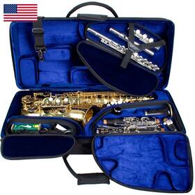 Protec B001bamouw Pbtrialt Alto Saxophone Clarinet Flute Combination Tri-pac Case
