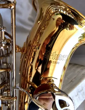As500 Selmer 11407/ak034 Gold/silver Alto Sax With Case And Brilhart Mpc. - A Beauty