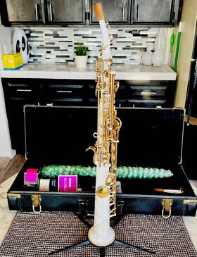 Selmer 510754 Pearl White Paris 80 Super Action Serie Iii Soprano Sax Curved&strait Nek