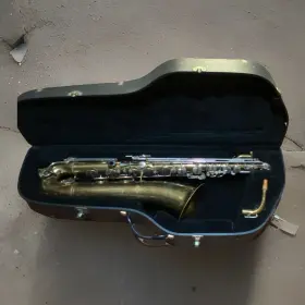 51847 Selmer Baritone Saxophone Brass Gold Lacquered With Case Neck Mouthpiece Unbranded