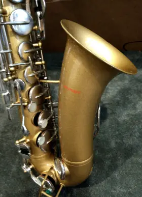 524296 Selmer Vint. 1970 Bundy Epoxy Gold Alto Sax For Parts/repair - No Neck Case
